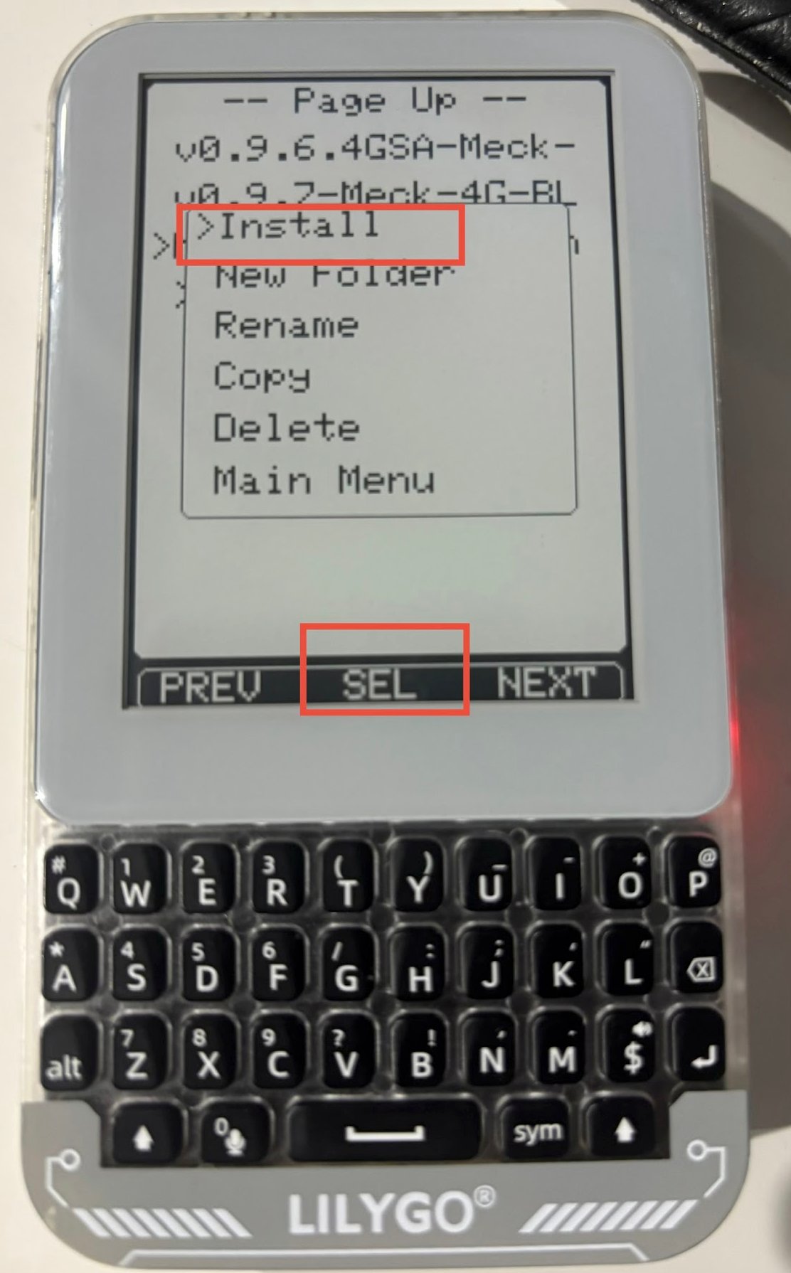 Install option