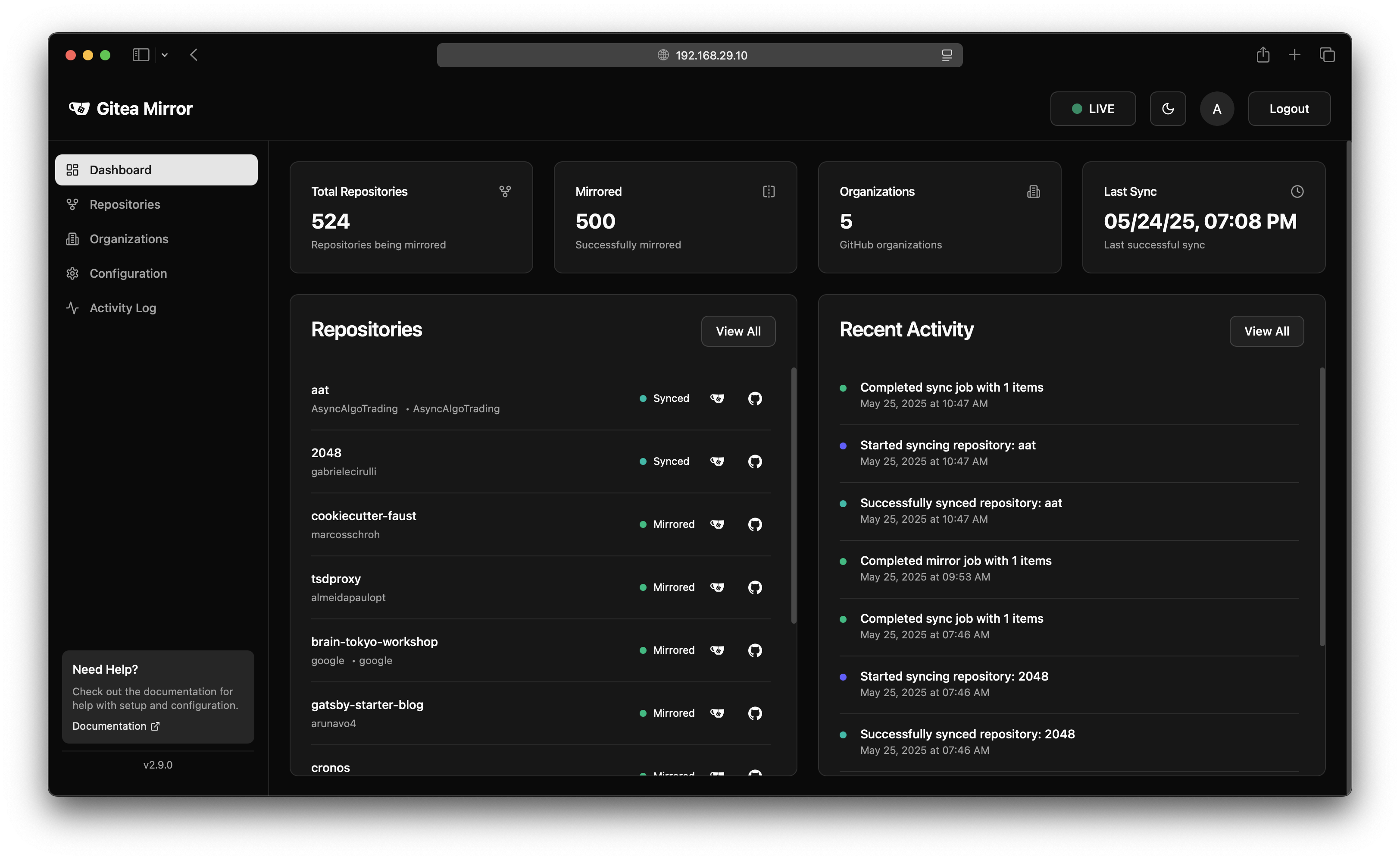 Dashboard