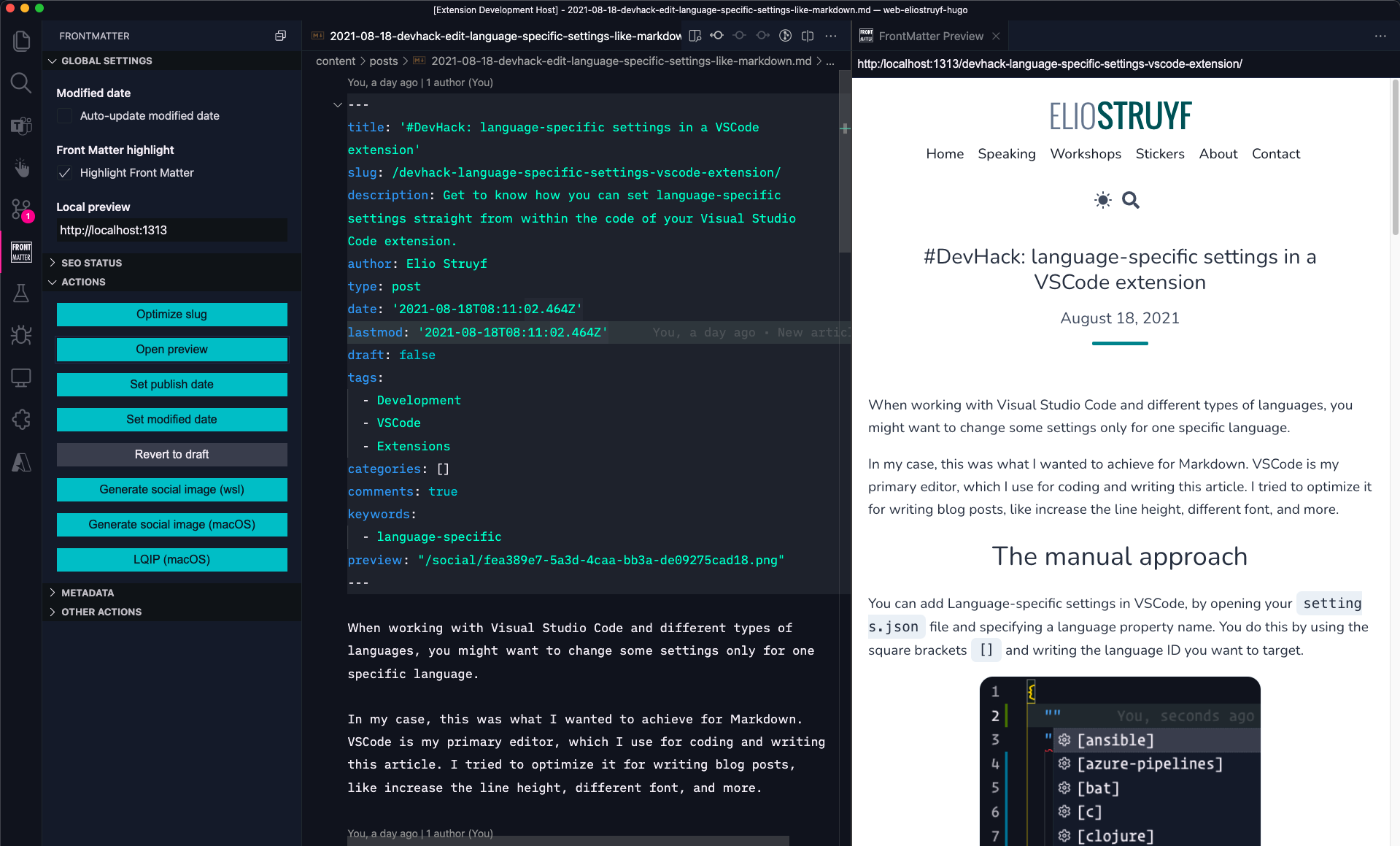Site preview